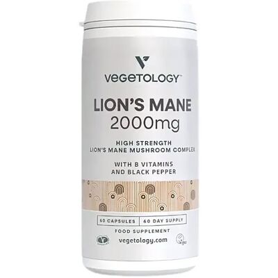 Vegetology Vegan Lion's Mane (Korálovec ježatý) 2000 mg + B-Komplex, kapsle 60 ks Vegetology Vegan Lion's Mane (Korálovec ježatý) 2000 mg + B-Komplex, kapsle 60 ks