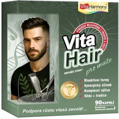 Vitaharmony VitaHair pro muže podpora růstu vlasů 90 cps. Vitaharmony VitaHair pro muže podpora růstu vlasů 90 cps.