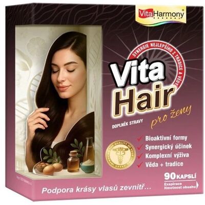 Vitaharmony VitaHair podpora růstu vlasů pro ženy - 90 cps. Vitaharmony VitaHair podpora růstu vlasů pro ženy - 90 cps.