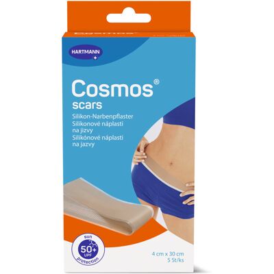 COSMOS Silikonová náplast na jizvy 4 cm × 30 cm, 5 ks COSMOS Silikonová náplast na jizvy 4 cm × 30 cm, 5 ks