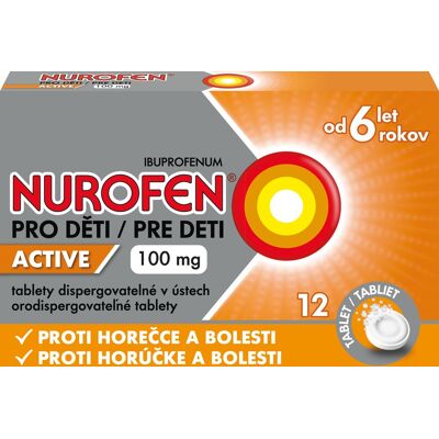 Nurofen pro děti Active 100 mg 12 tablet Nurofen pro děti Active 100 mg 12 tablet