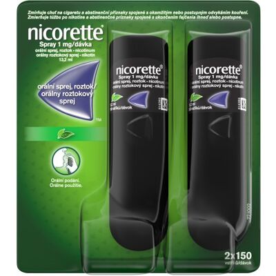 Nikotinská náhradní sprej Nicorette - Ústní sprej pro odvykání kouření Nikotinská náhradní sprej Nicorette - Ústní sprej pro odvykání kouření