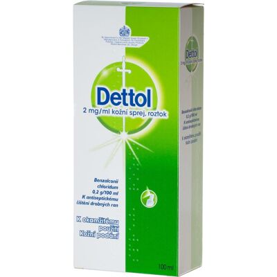 Dettol 2mg/ml antiseptický sprej 100 ml Dettol 2mg/ml antiseptický sprej 100 ml