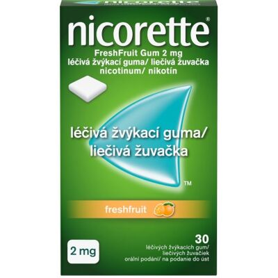 Nicorette FreshFruit Gum 2 mg - Žvýkačka na odvykání kouření Nicorette FreshFruit Gum 2 mg - Žvýkačka na odvykání kouření