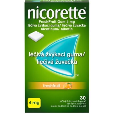 Nicorette Žvýkačka s Nikotinem 4 mg Čerstvé Ovoce - Žvýkačka Nicorette Žvýkačka s Nikotinem 4 mg Čerstvé Ovoce - Žvýkačka