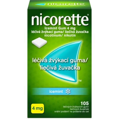 Nicorette Icemint Žvýkačka 4mg Podpora odvykání kouření Nicorette Icemint Žvýkačka 4mg Podpora odvykání kouření