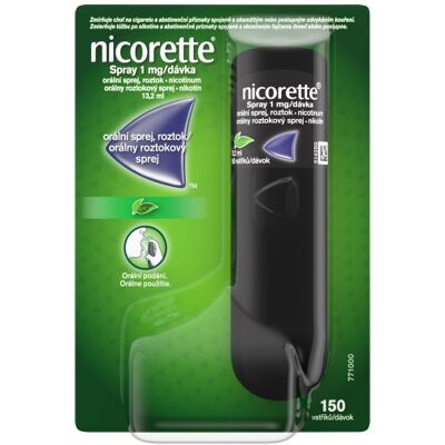 NICORETTE 150 Dávok Mentol - Ústní sprej - Přestat kouřit NICORETTE 150 Dávok Mentol - Ústní sprej - Přestat kouřit