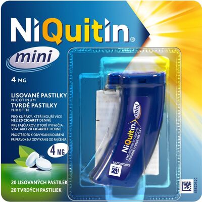 Niquitin mini 4 mg 1x20 lisovaných pastilek Niquitin mini 4 mg 1x20 lisovaných pastilek