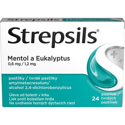 Strepsils Mentol a Eukalyptus 24 pastilek Strepsils Mentol a Eukalyptus 24 pastilek