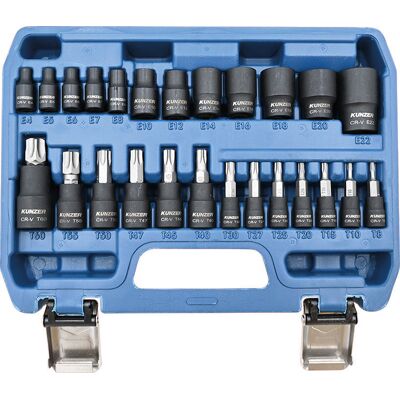 KUNZER sada bitů „TX-profil“ s pohonem 1/2", 3/8“, 1/4" KUNZER sada bitů „TX-profil“ s pohonem 1/2", 3/8“, 1/4"
