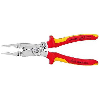 KNIPEX Kleště elektroinstalační VDE, ploché čelisti chrom 200 mm 13 96 200 KNIPEX Kleště elektroinstalační VDE, ploché čelisti chrom 200 mm 13 96 200
