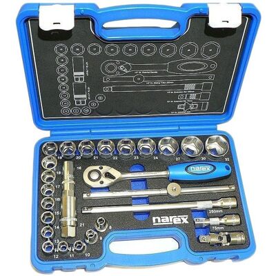 NAREX Gola sada 1/2" s ráčnou 27ks (8-32mm) 7891309 NAREX Gola sada 1/2" s ráčnou 27ks (8-32mm) 7891309