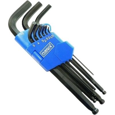 NAREX Sada imbus klíčů metrická 9ks (1.5-10mm) NAREX Sada imbus klíčů metrická 9ks (1.5-10mm)