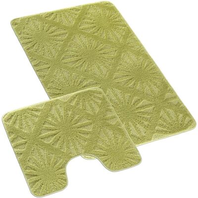 Bellatex Sada Bany 60 × 100 cm + 60 × 50 cm 810/013 Uni paprsky sv.zelené Bellatex Sada Bany 60 × 100 cm + 60 × 50 cm 810/013 Uni paprsky sv.zelené