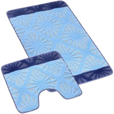Bellatex Sada Bany 60 × 100 cm + 60 × 50 cm 810/003 vzor paprsky modré Bellatex Sada Bany 60 × 100 cm + 60 × 50 cm 810/003 vzor paprsky modré