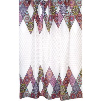 Bellatex Koupelnové závěsy - 180 × 200 cm - růžová mandala Bellatex Koupelnové závěsy - 180 × 200 cm - růžová mandala
