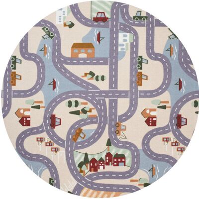 Vopi - Scanroad 39 - Kruh - 100 cm - Koberec Vopi - Scanroad 39 - Kruh - 100 cm - Koberec