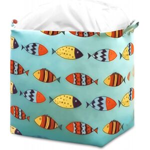 Livefy Koš na hračky Fishy 50 × 40 × 45 cm, tyrkysový Livefy Koš na hračky Fishy 50 × 40 × 45 cm, tyrkysový