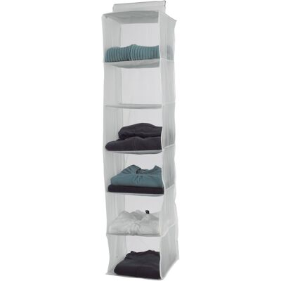 Compactor Závěsný organizér na oblečení Milky 30 x 30 x 128 cm – 6 přihrádek Compactor Závěsný organizér na oblečení Milky 30 x 30 x 128 cm – 6 přihrádek