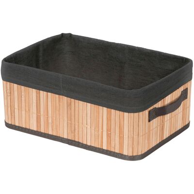 Compactor Úložný košík Bamboo, 13 l, přírodní bambus, černý XXL Compactor Úložný košík Bamboo, 13 l, přírodní bambus, černý XXL
