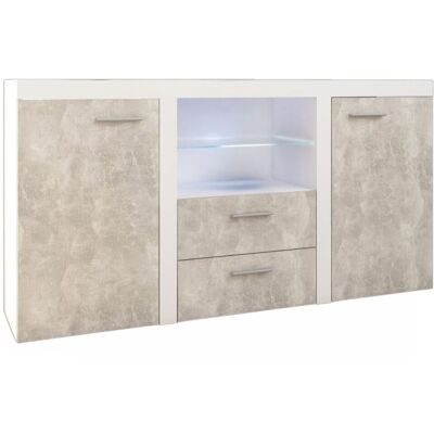 FALCO Komoda Rizo 2D2S bílá/beton FALCO Komoda Rizo 2D2S bílá/beton