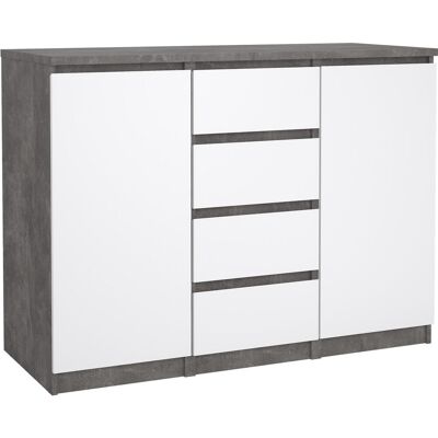 FALCO Komoda Simplicity 236 beton / bílý lesk FALCO Komoda Simplicity 236 beton / bílý lesk