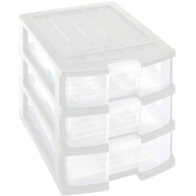 HEIDRUN Regál 34 × 25 × 23,5 cm 3 šuplíky bílý, plast HEIDRUN Regál 34 × 25 × 23,5 cm 3 šuplíky bílý, plast