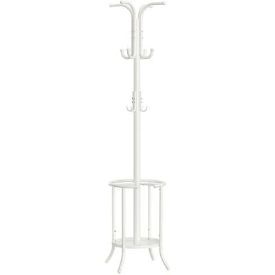 SONGMICS Stojanový věšák bílý kov, 12 háčků, 40 × 40 × 175 cm SONGMICS Stojanový věšák bílý kov, 12 háčků, 40 × 40 × 175 cm