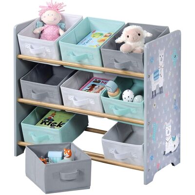 Kesper Dětský úložný regál s 9 látkovými boxy Alpaka, 65x30x60cm Kesper Dětský úložný regál s 9 látkovými boxy Alpaka, 65x30x60cm