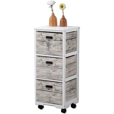 Kesper Pojízdný regál se 3 boxy, bílý Kesper Pojízdný regál se 3 boxy, bílý