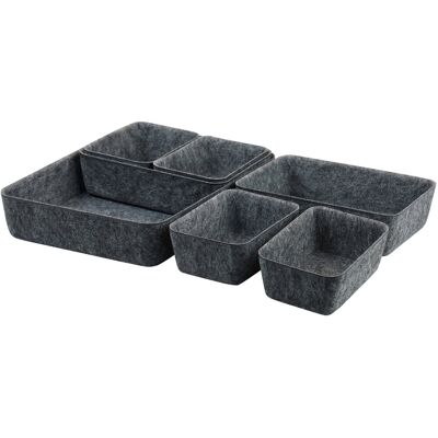 Kesper Sada organizérů do zásuvky, umělá plsť, šedá Kesper Sada organizérů do zásuvky, umělá plsť, šedá