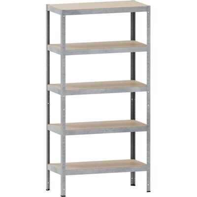 KOVONA Regál Kovový regál s policemi z MDF, 180 x 90 x 40 cm, 5 polic, šedý KOVONA Regál Kovový regál s policemi z MDF, 180 x 90 x 40 cm, 5 polic, šedý