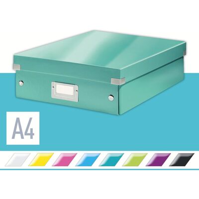 LEITZ WOW Click & Store A4 28.1 x 10 x 37 cm, ledově modrá LEITZ WOW Click & Store A4 28.1 x 10 x 37 cm, ledově modrá