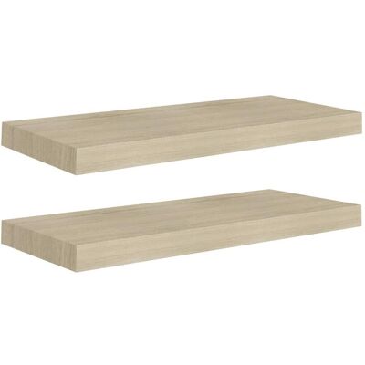 vidaXL 2x Závěsné nástěnné police Dub 60x23.5x3.8 cm MDF Závěsná police - Nástěnné police vidaXL 2x Závěsné nástěnné police Dub 60x23.5x3.8 cm MDF Závěsná police - Nástěnné police