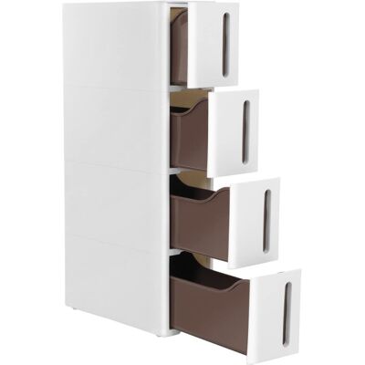 Songmics Úzký vozík se 4 zásuvkami 45 × 17 × 83 cm Songmics Úzký vozík se 4 zásuvkami 45 × 17 × 83 cm
