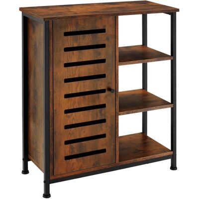 TecTake Komoda 71 × 32 × 82 cm - Industrial tmavé dřevo, pant dveří vlevo TecTake Komoda 71 × 32 × 82 cm - Industrial tmavé dřevo, pant dveří vlevo