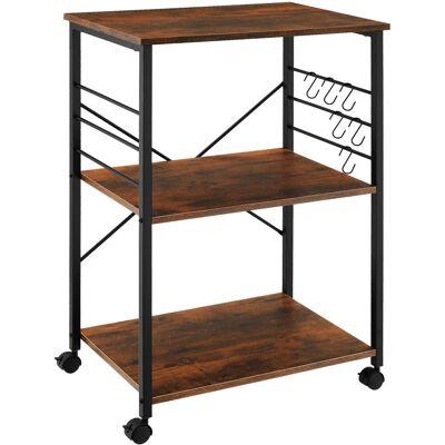 TecTake Servírovací vozík Rugby 65,5 × 45,5 × 88,5 cm - Industrial tmavé dřevo TecTake Servírovací vozík Rugby 65,5 × 45,5 × 88,5 cm - Industrial tmavé dřevo