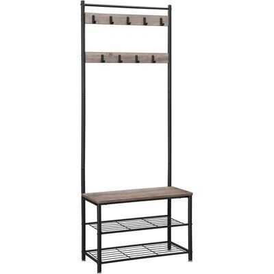 VASAGLE Stojan černý, lamino a ocel, moderní stojací design 70 × 32 × 175 cm VASAGLE Stojan černý, lamino a ocel, moderní stojací design 70 × 32 × 175 cm