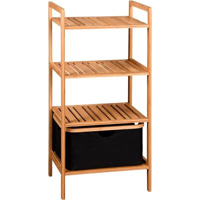 KESPER Regál policový 4 patra s úložným boxem, bambus 44 × 34 × 93 cm KESPER Regál policový 4 patra s úložným boxem, bambus 44 × 34 × 93 cm