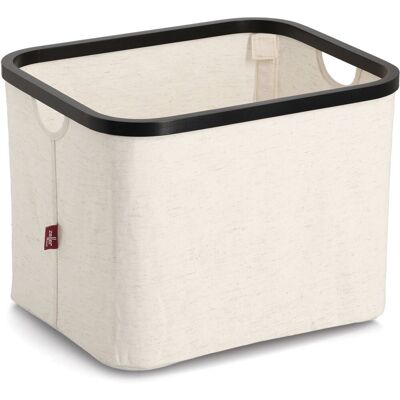 ZELLER Úložný koš krémový polyester, bambus 40,5 × 33 × 30 cm ZELLER Úložný koš krémový polyester, bambus 40,5 × 33 × 30 cm
