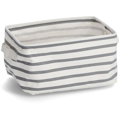 ZELLER Úložný box plátěný šedé pruhy 28 × 21 × 16 cm, šedé pruhy ZELLER Úložný box plátěný šedé pruhy 28 × 21 × 16 cm, šedé pruhy