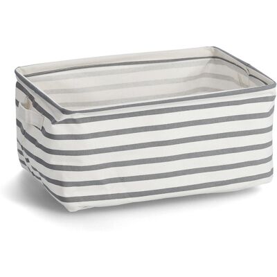 ZELLER Úložný box plátěný šedé pruhy 36 × 25 × 18 cm, šedé pruhy ZELLER Úložný box plátěný šedé pruhy 36 × 25 × 18 cm, šedé pruhy
