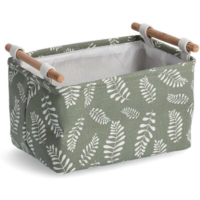 ZELLER Úložný box motiv Listy, bavlna, polyester 30,5 × 21 × 18 cm ZELLER Úložný box motiv Listy, bavlna, polyester 30,5 × 21 × 18 cm