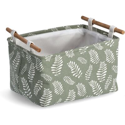 ZELLER Úložný box motiv Listy, bavlna, polyester 35 × 27 × 20,5 cm ZELLER Úložný box motiv Listy, bavlna, polyester 35 × 27 × 20,5 cm