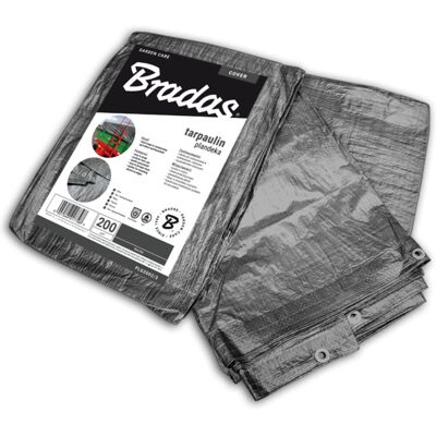 BRADAS Zakrývací plachta šedá s oky 5 × 6 m 200 g/m2 BRADAS Zakrývací plachta šedá s oky 5 × 6 m 200 g/m2