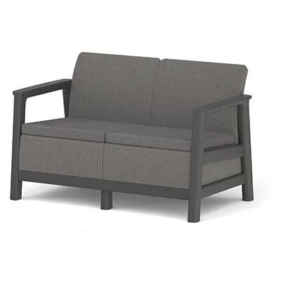 Keter Scandi Linea 2 Seaters Sofa, Mountain Grey/Grafit Keter Scandi Linea 2 Seaters Sofa, Mountain Grey/Grafit