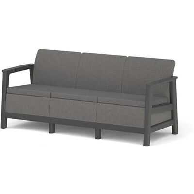 Keter Scandi Linea 3 Seaters Sofa, Mountain Grey/Grafit Keter Scandi Linea 3 Seaters Sofa, Mountain Grey/Grafit