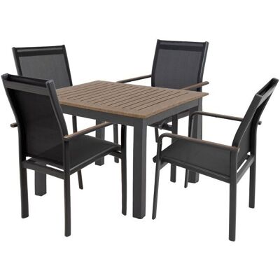 DOPPLER Sedací souprava EXPERTWOOD Plus, 4+1, hliníková, antracit DOPPLER Sedací souprava EXPERTWOOD Plus, 4+1, hliníková, antracit