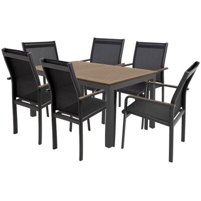 DOPPLER Sedací souprava EXPERTWOOD Plus, 6+1, hliníková, antracit DOPPLER Sedací souprava EXPERTWOOD Plus, 6+1, hliníková, antracit