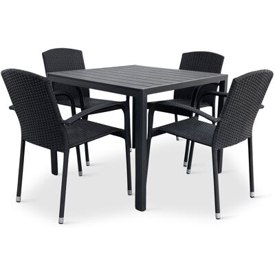NOELA VIKING M/ROMA Set zahradního nábytku, ratan, 1 stůl + 4 židle NOELA VIKING M/ROMA Set zahradního nábytku, ratan, 1 stůl + 4 židle